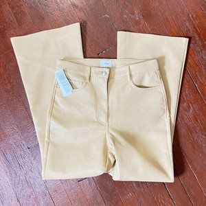 NWT melina kick flare leather pant in sandy beige